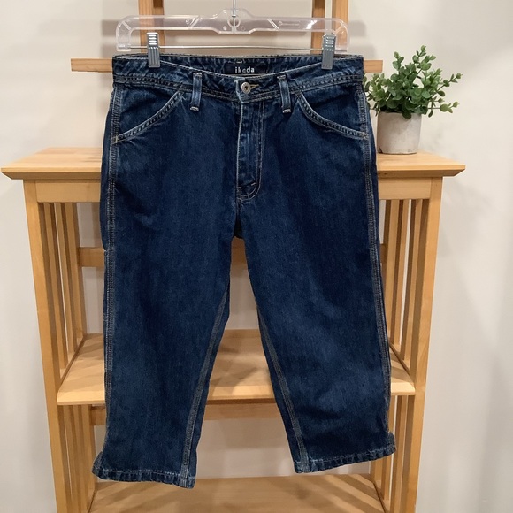 Ikeda Denim - Vintage 90s IKDEA Denim Jeans Jorts Capris Made in Canada 🇨🇦 Size 29